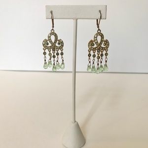Mint crystal chandelier earrings
